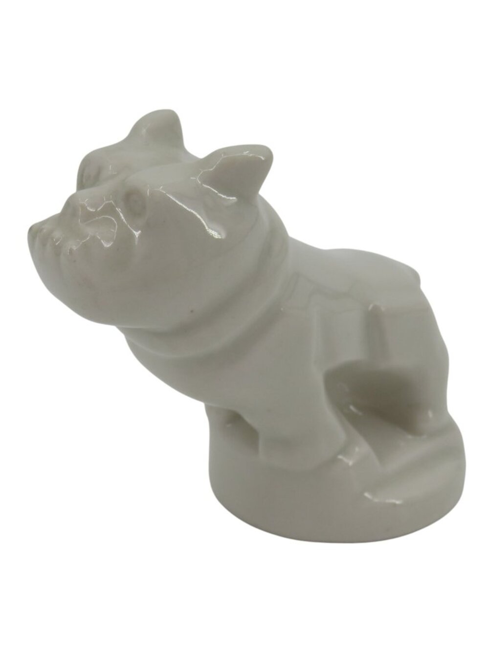 VTG White Ceramic Mack Truck Bulldog Dog 2.6in Statue Figurine Trucking Mascot
